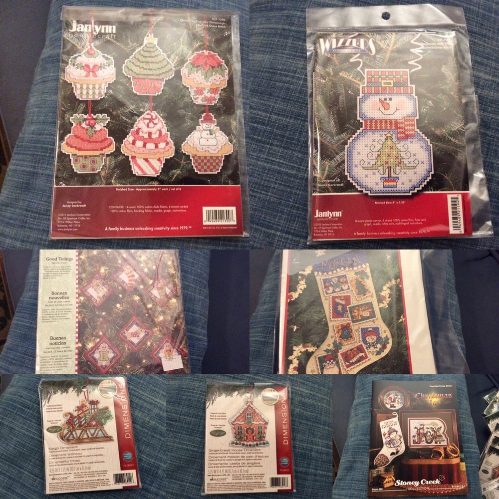 Lot of 7 Christmas Counted Cross Stitch Kits